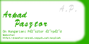 arpad pasztor business card